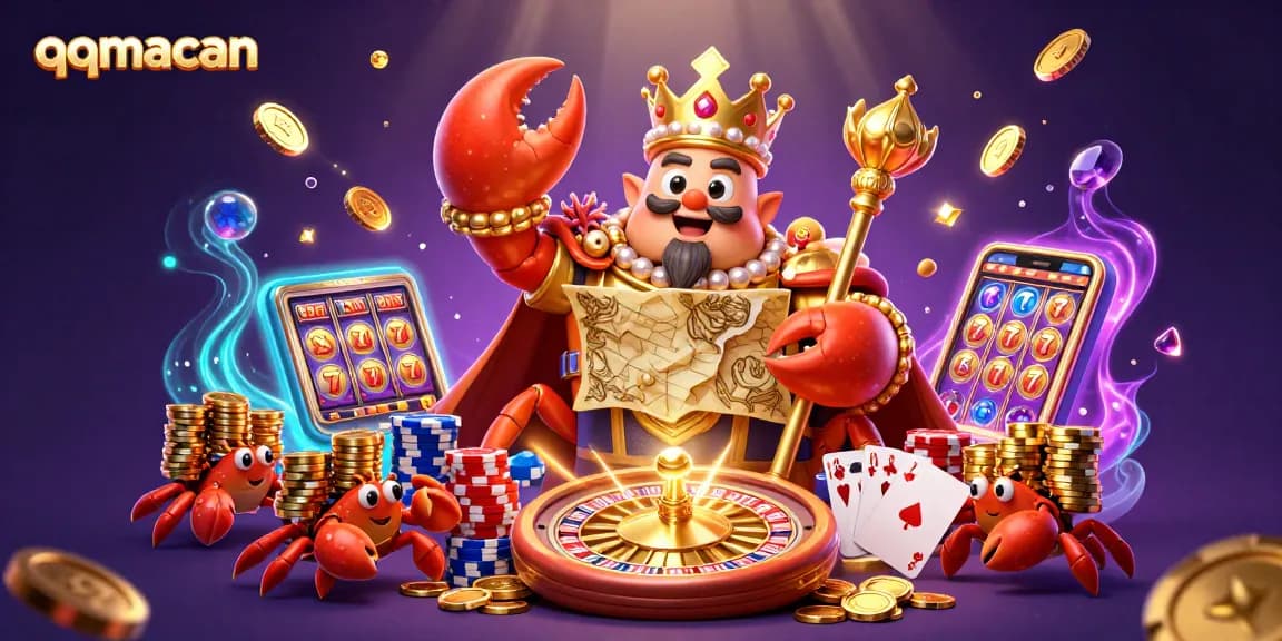 Spin and win at qqmacan with a vibrant scene of slot games and golden treasures!