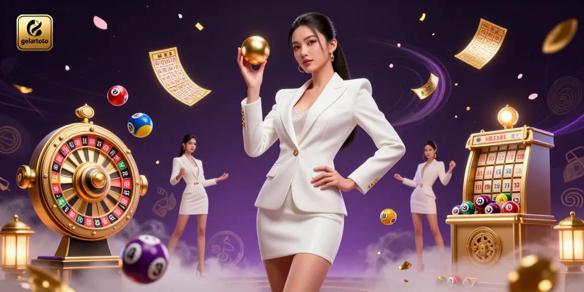 Participate in exciting gelartoto games with vibrant lottery elements and casino ambiance.