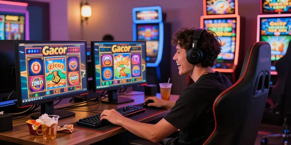 Pengguna NAGAHITAM303 login sambil bermain slot online dengan suasana gaming yang ceria.