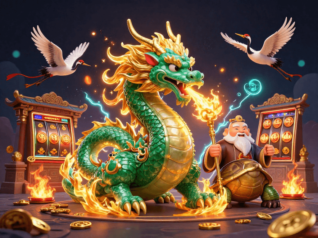 Menangkan slot gacor dengan naga zamrud berapi dan simbol jackpot berkilau.