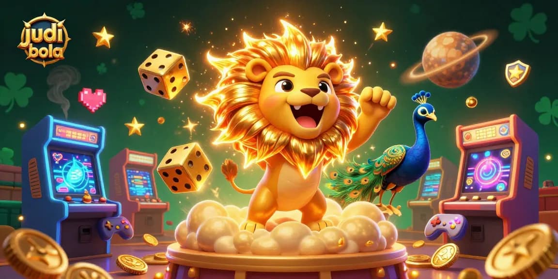 Bettors enjoy judi bola with vibrant visuals of a roaring sun lion and dynamic gaming elements.