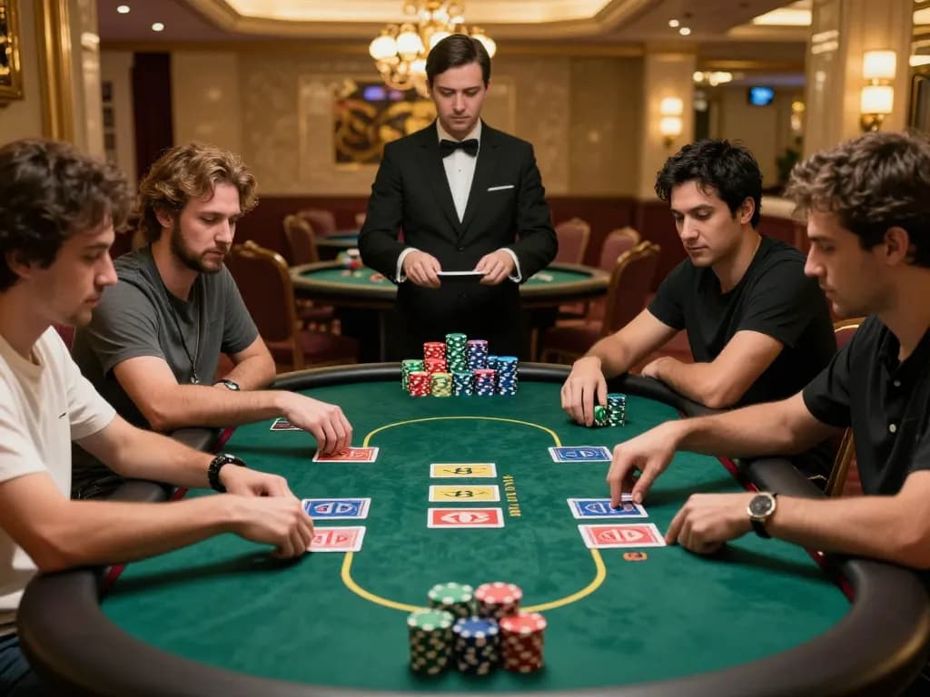 Experience the thrilling game 98win at a lively poker table with skilled players.