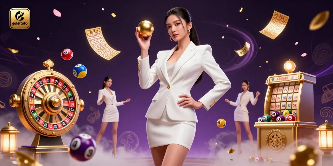 Participate in exciting gelartoto games with vibrant lottery elements and casino ambiance.