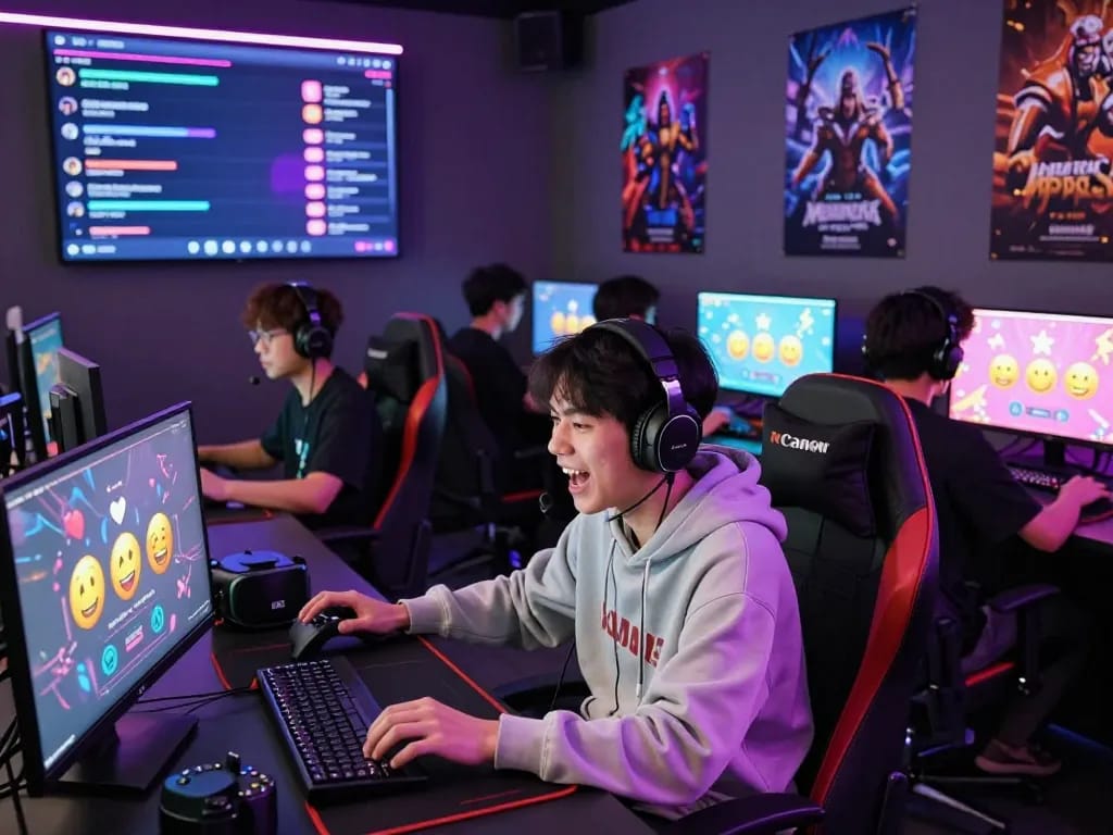 Players enjoying MERDEKA88 gaming platform in a lively atmosphere with colorful graphics and vibrant interactions.