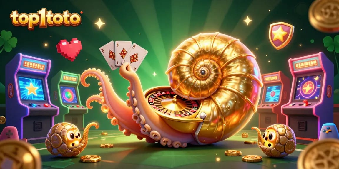 Experience the excitement of top1toto with this vibrant casino-themed 3D illustration featuring a magical roulette wheel.