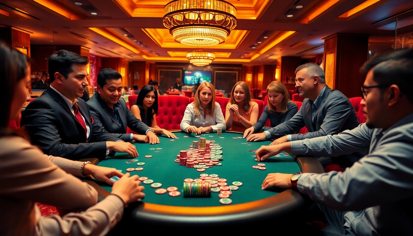 Pasangan pemain di alternatifpulitoto.com menikmati suasana kasino dengan permainan poker menarik.