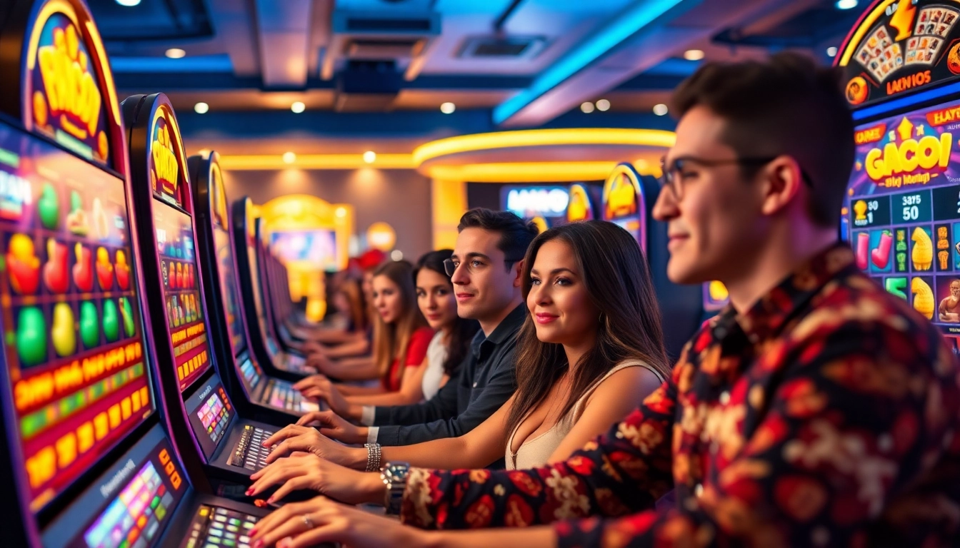 Gameplay scene highlighting slot gacor excitement with players celebrating wins