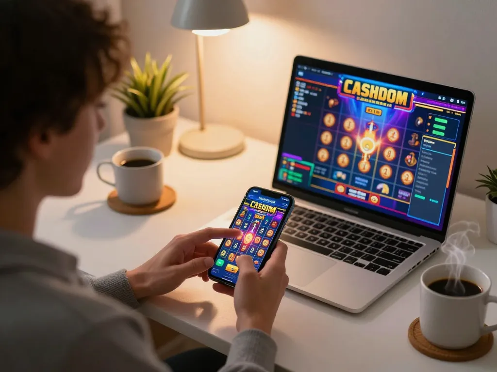 Engage in thrilling slot 777 action on a smartphone, showcasing the excitement of online casino gaming.