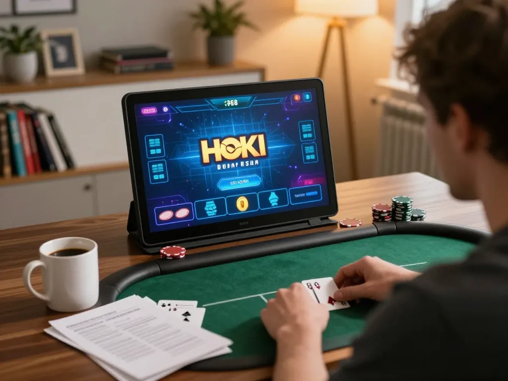 Rasakan kegembiraan poker HOKI368 sambil mengelola strategi permainan Anda di rumah.