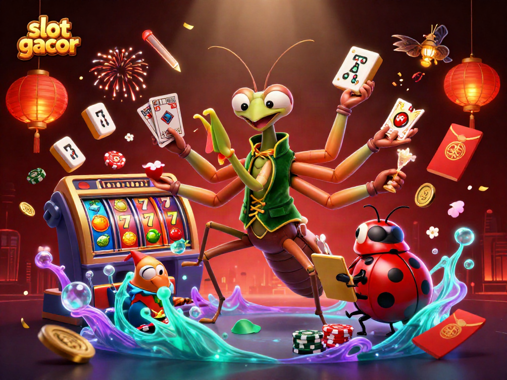 Engage with slot gacor illustrations showcasing vibrant 3D casino elements and characters.