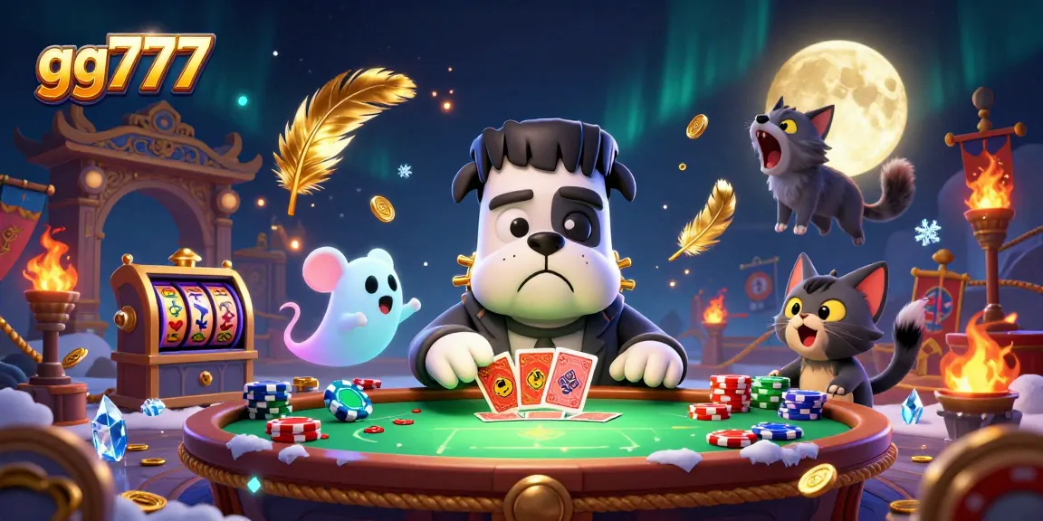 Spesial gg777, bermain slot dengan karakter kartun unik seperti monster bulldog di meja hijau.
