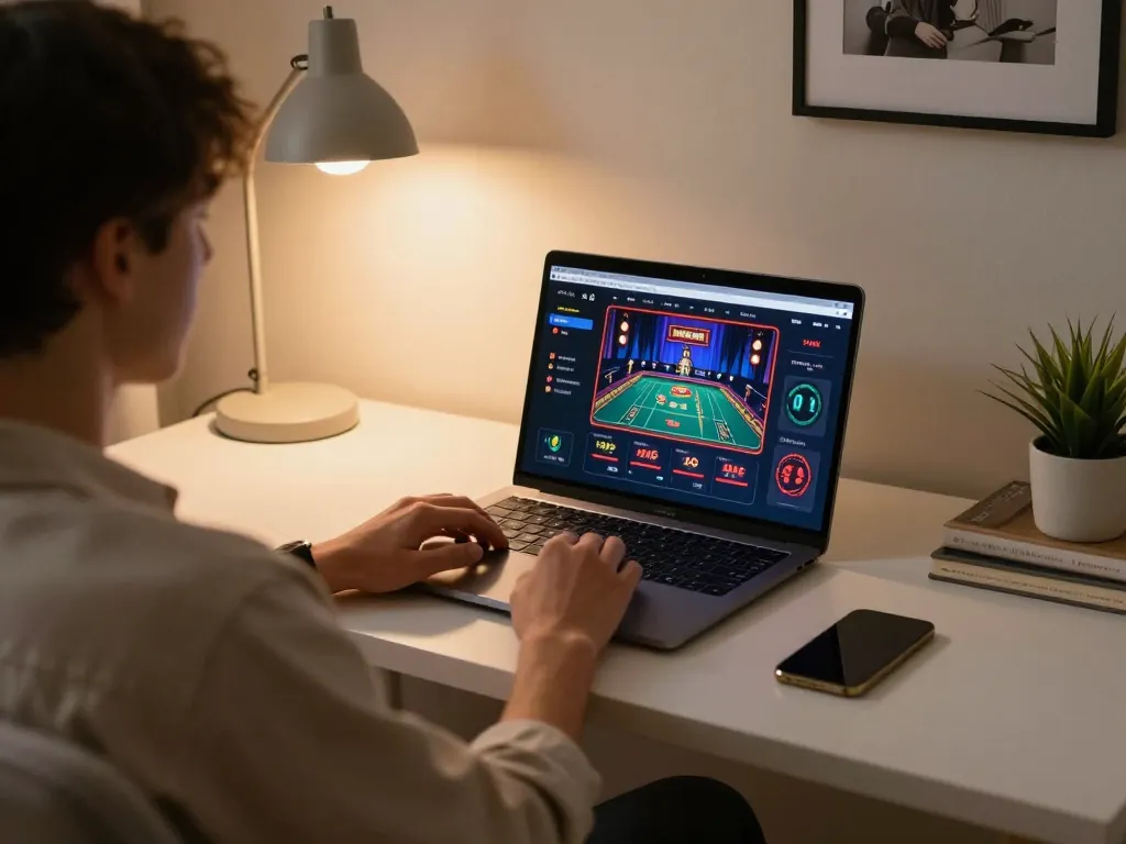 Engaging gameplay with link Sepuhplay on laptop screen showcasing online casino interface.