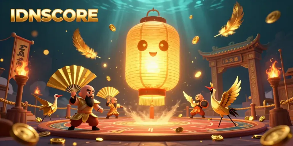 Experience thrilling betting at IDNSCORE with vibrant 3D casino illustration capturing dynamic gaming energy.