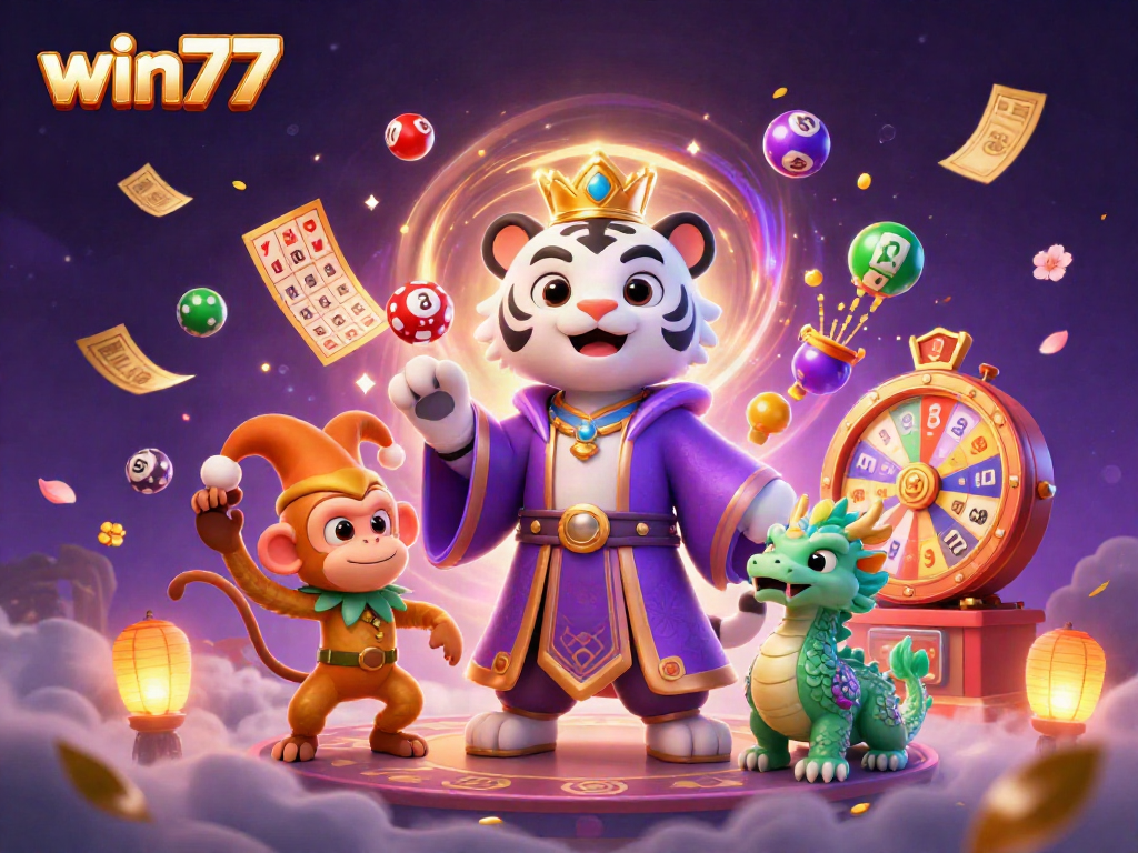 Memenangkan permainan lotere dengan win77 bersama macan putih dan monyet emas.