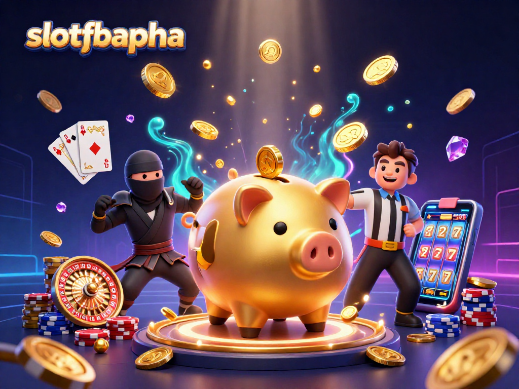 Unleash luck with slotfbalpha's vibrant 3D casino scene featuring epic characters and gameplay elements.