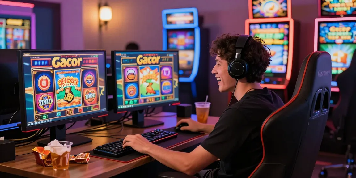 Pengguna NAGAHITAM303 login sambil bermain slot online dengan suasana gaming yang ceria.