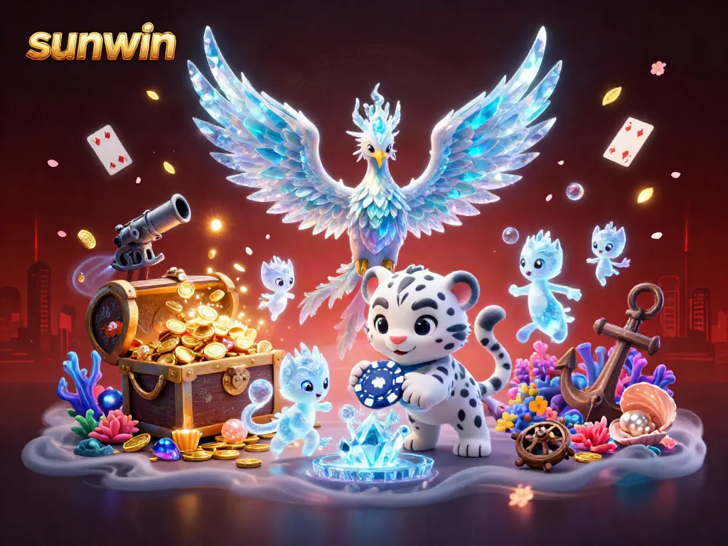 Experience the thrill of gaming with sunwin, featuring dynamic ice characters and vibrant casino elements.