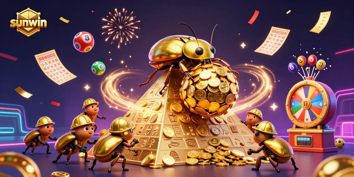 Experience sunwin's vibrant casino world captivated by golden beetles and dynamic games.