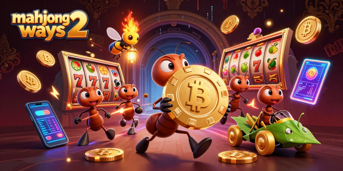 Engage in Mahjong Ways 2 excitement with our animated team of ants stealing a giant poker chip.