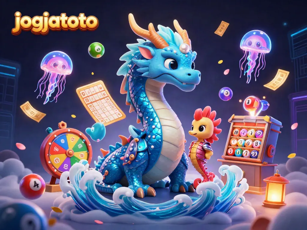 Experience the thrill of gaming with jogjatoto's vibrant 3D illustration revealing dynamic lottery interactions.