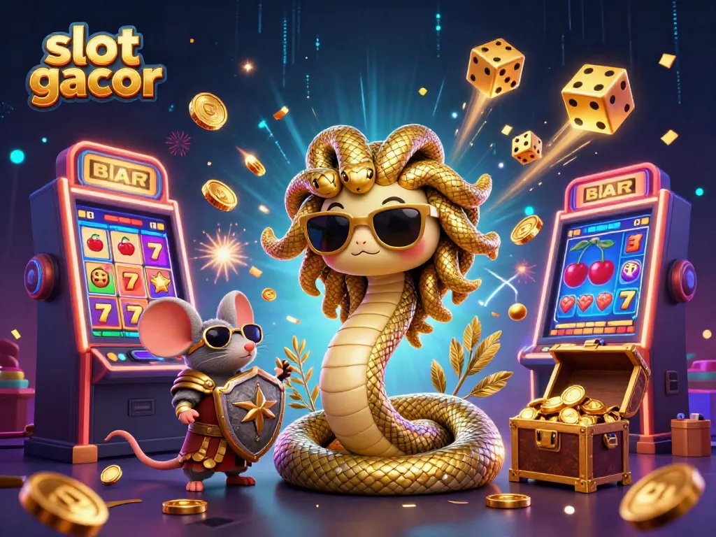 Experience slot gacor excitement with vibrant characters and thrilling casino elements in a colorful jackpot explosion