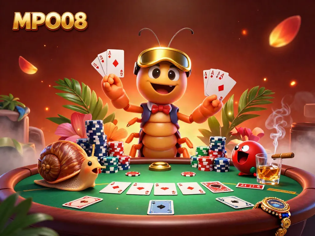 Engage in thrilling gambling action with MPO08 featuring a vibrant casino scene.