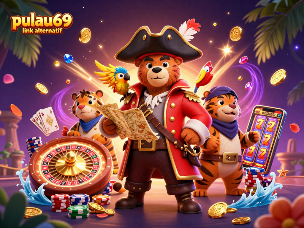 Experience the adventure of pulau69 link alternatif with a pirate bear, tiger, and treasure!