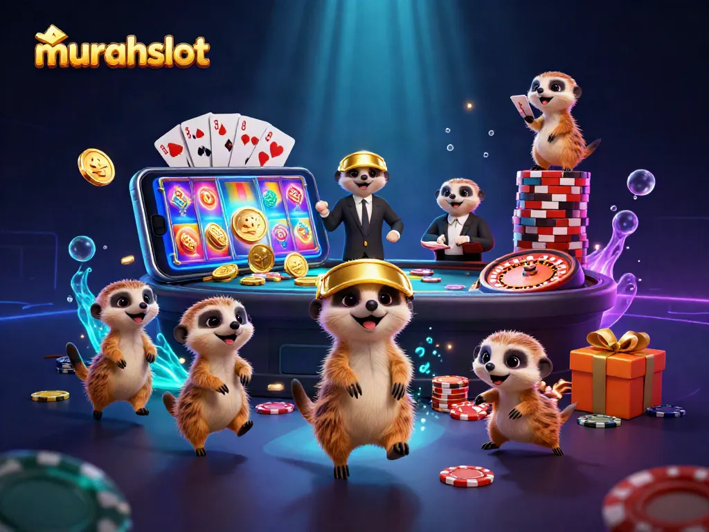 Engage in vibrant gameplay action with murahslot as meerkats orchestrate a thrilling casino adventure.