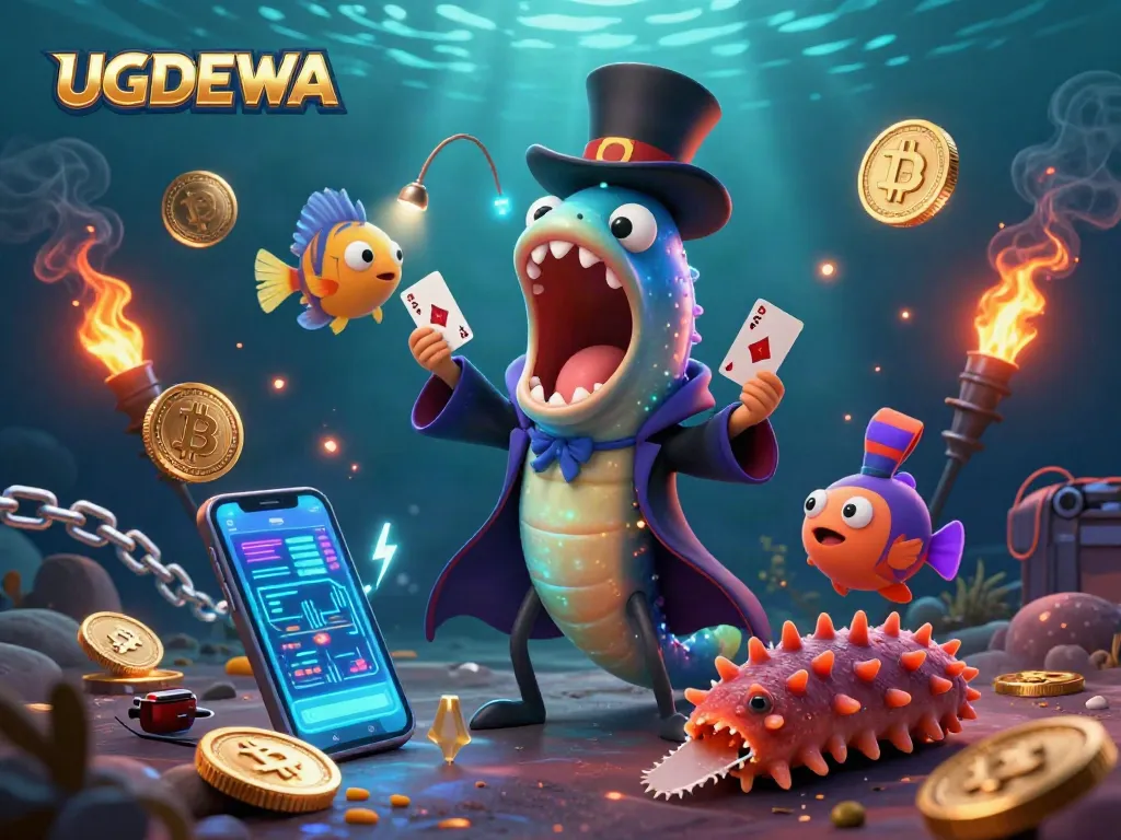 Engage with the mesmerizing UGDEWA casino magic act showcasing a bioluminescent eel performing tricks.
