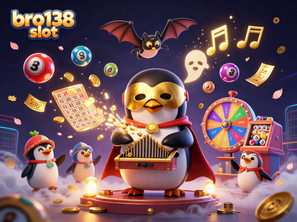 Experience the thrill of the bro138 slot with captivating 3D visuals and animated gaming elements.