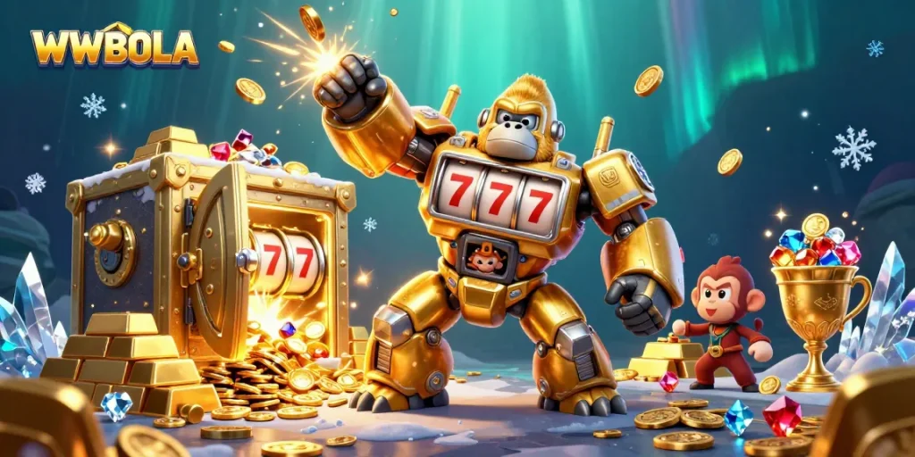 Menangkan jackpot di WWBOLA dengan mesin slot futuristik yang dipenuhi harta karun berkilauan.