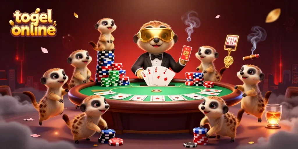 Togel online menawarkan pengalaman bermain menarik dengan karakter unik meerkat dalam suasana kasino yang penuh aksi.