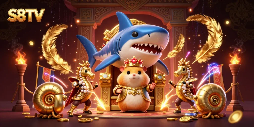 S8TV: Immerse in intense betting excitement amidst lively characters in an animated gambling scene.