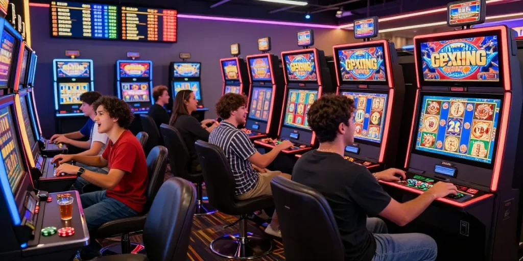 Players enjoying exciting slot gacor games in a vibrant casino setting.