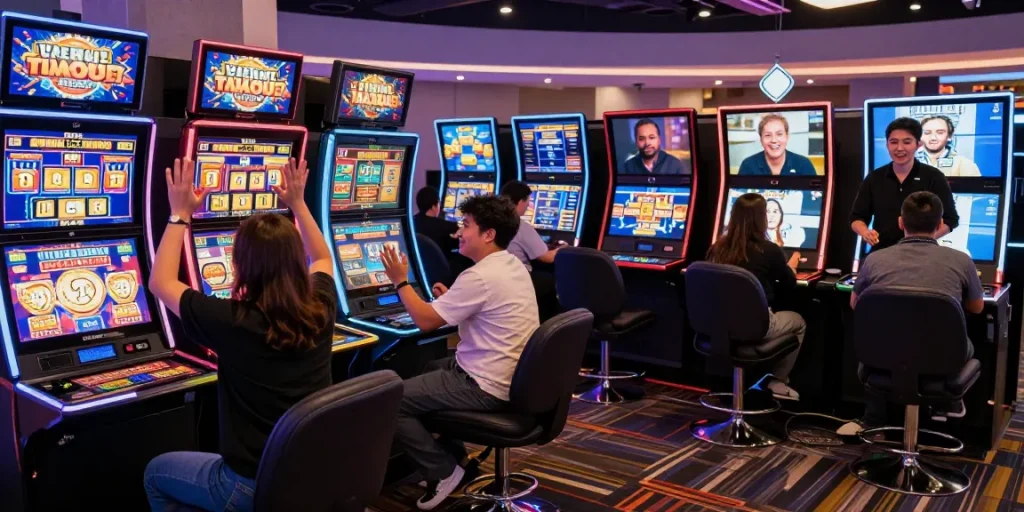 Players enjoying thrilling tempo toto online casino games with vibrant atmosphere.