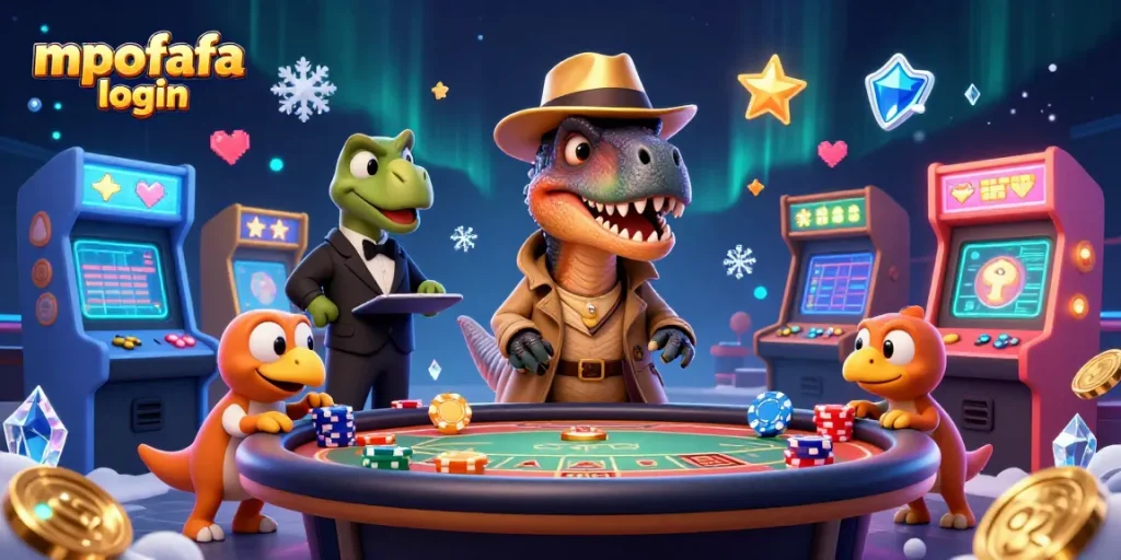 Engage in exciting gaming with mpofafa login while watching a velociraptor and friends at a blackjack table!