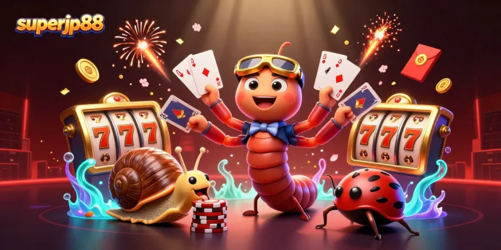 Win big at superjp88 with thrilling slot action featuring a millipede dealer and high-roller excitement.